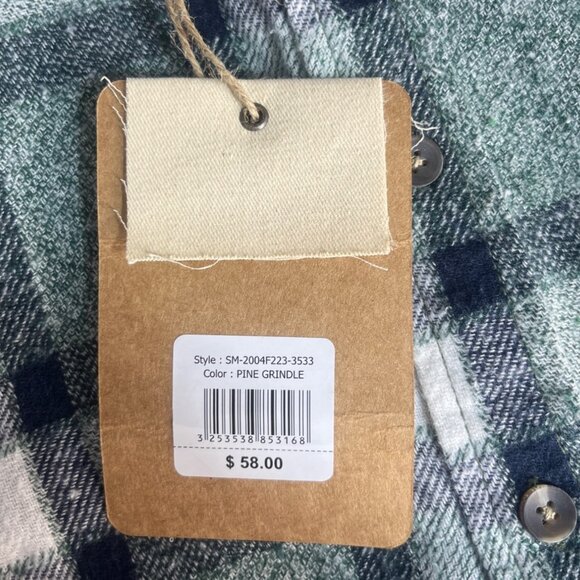 Smith Mills Flannel Shirt Mens Blue Green New Plaid Button Front Warm - Picture 8 of 9